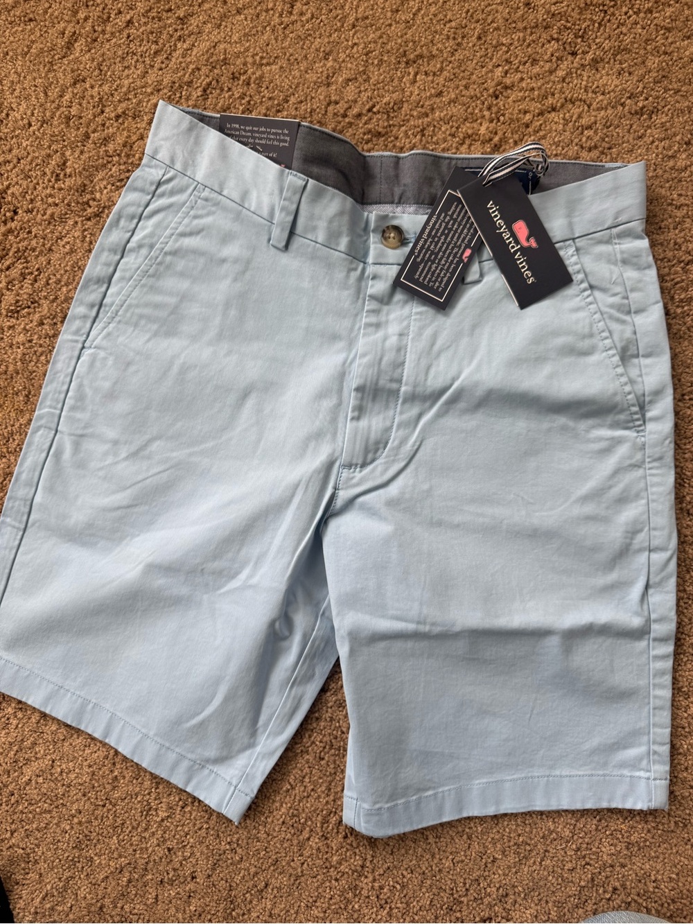 Vineyard Vines Men’s Jake Blue Flat-Front Chino Shorts